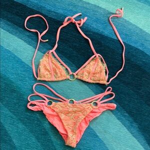 Beach Bunny “Gunpowder & Lace” Coral Bikini